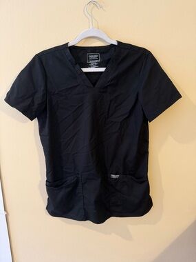 Cherokee Black V-Neck Short Sleeve Scrub Top
